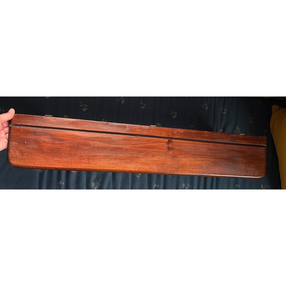 Vintage Wood Wall Shelf Heart Cutout Scalloped Edge Brown Farmhouse Plate Shelf - Picture 5 of 12
